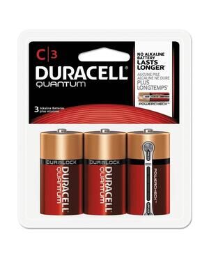 Duracell C QUC3RFP Quantum Alkaline Batteries Duralock Power Preserve Tech. 3 Pk